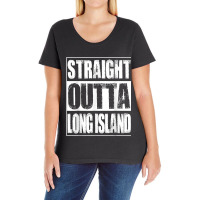 Vintage Straight Outta Long Island New York Gift Ladies Curvy T-shirt | Artistshot