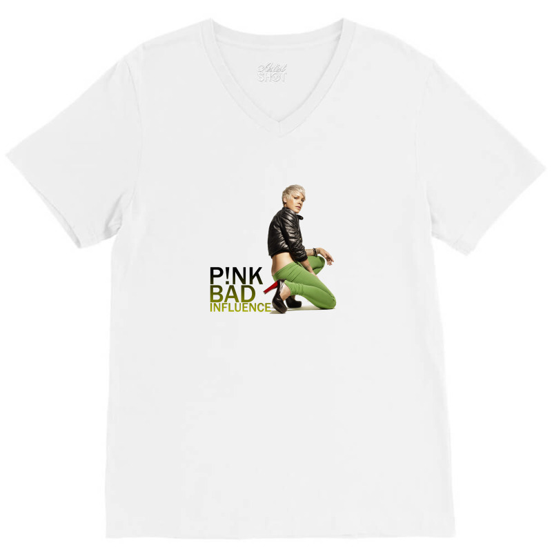 Pink P!nk V-Neck Tee by nonabenik | Artistshot