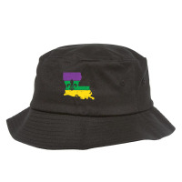 New Orleans Louisiana Map Jester Funny Mardi Gras Carnival Bucket Hat | Artistshot