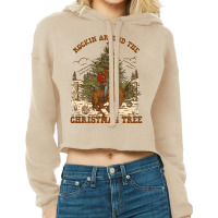 Funny Cowboy Horsing Rocking Around Christmas Tree Western Sweatshirt Cropped Hoodie | Artistshot