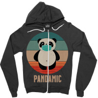 Panda Bear With Mask Pandemic Pandamic Retro Panda Zipper Hoodie | Artistshot