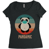 Panda Bear With Mask Pandemic Pandamic Retro Panda Women's Triblend Scoop T-shirt | Artistshot