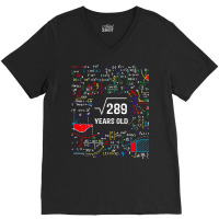 Vintage Square Root Of 289 Shirt 17 Years Old Birthday Math Long Sleev V-neck Tee | Artistshot