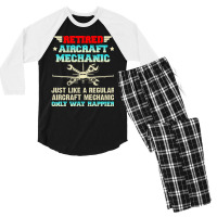 Retired Aircraft Mechanic Regular Aircraft Mechanic Men's 3/4 Sleeve Pajama Set | Artistshot