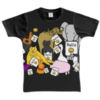 Group Of Cute Animals Say Hello Graphic Youth T-shirt | Artistshot