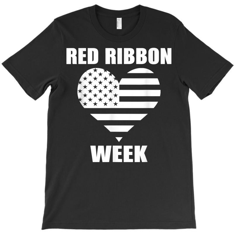 We Wear Red For Red Ribbon Week Awareness American Flag T Shirt T-shirt | Artistshot