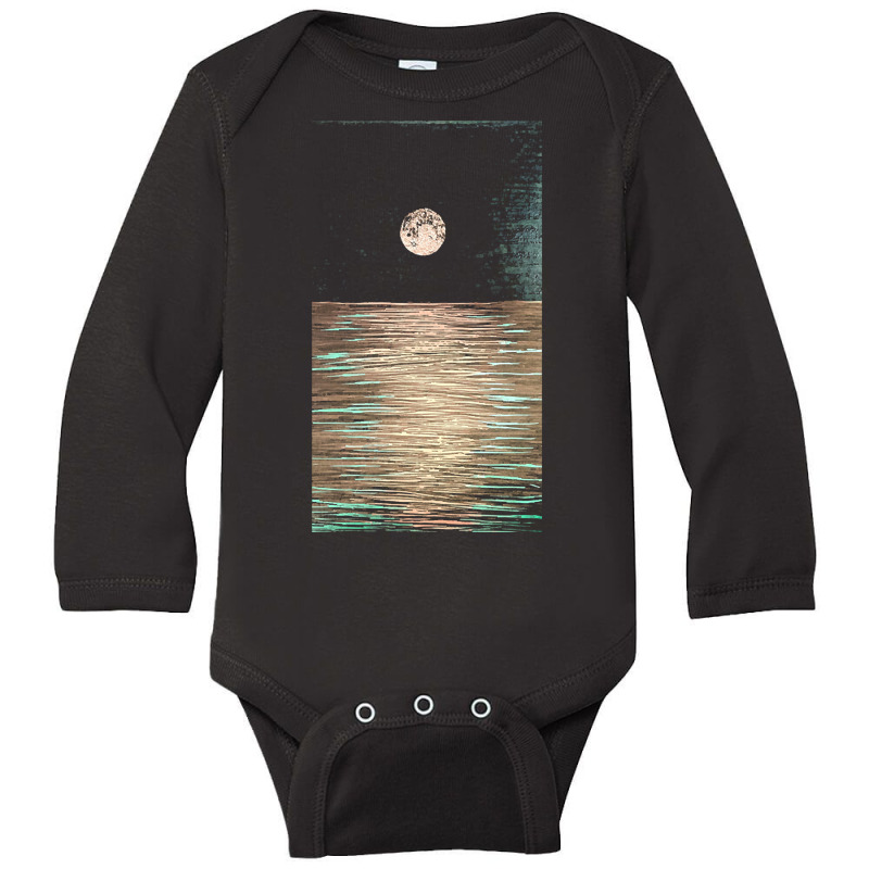 Ocean T  Shirt Moonlit Sea T  Shirt Long Sleeve Baby Bodysuit by gaetanonolan | Artistshot