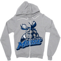 The-manitoba-moose-hockey Zipper Hoodie | Artistshot