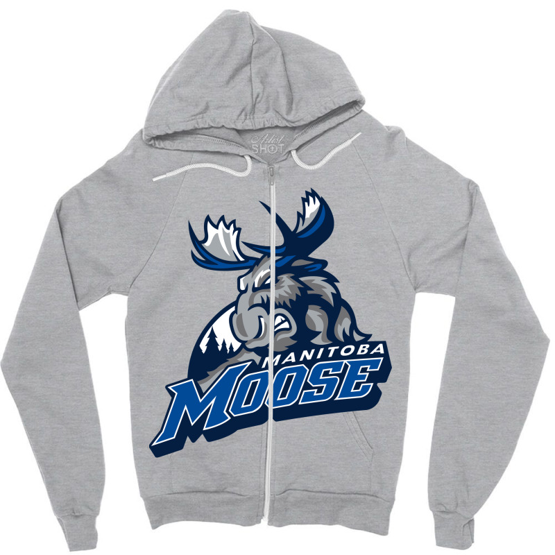 The-manitoba-moose-hockey Zipper Hoodie | Artistshot