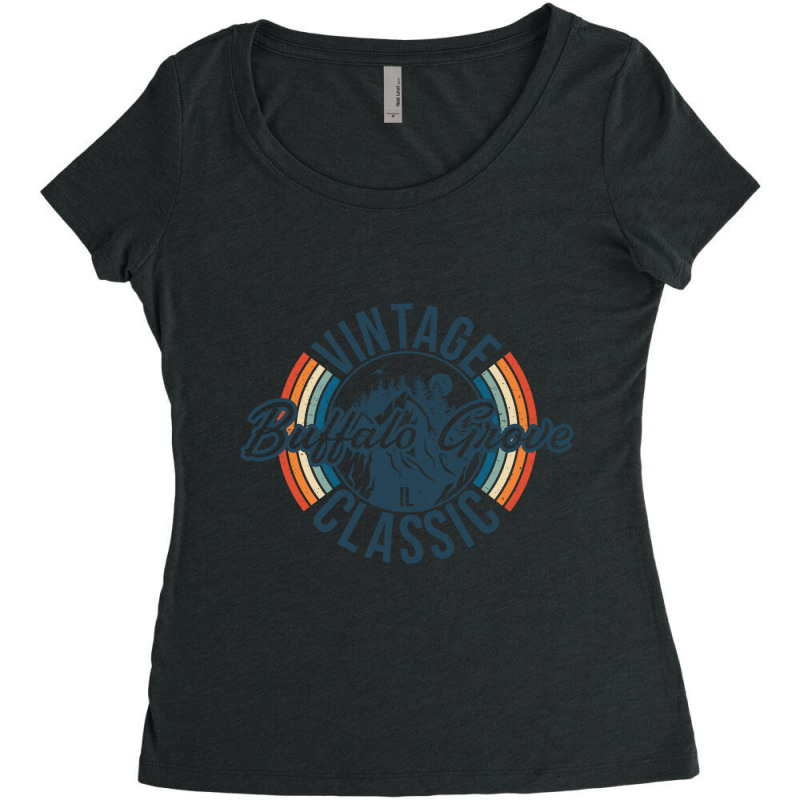 I Love Buffalo Grove Illinois Retro Vintage Classic Limited Edition Women's Triblend Scoop T-shirt by hardrollsjudo | Artistshot