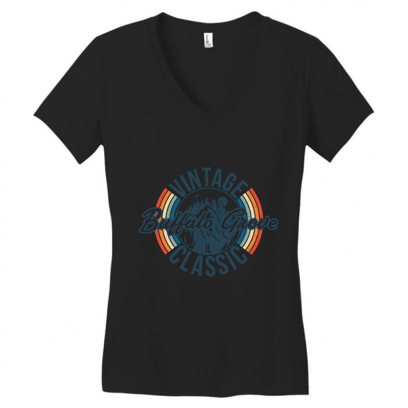 I Love Buffalo Grove Illinois Retro Vintage Classic Limited Edition Women's V-Neck T-Shirt by hardrollsjudo | Artistshot