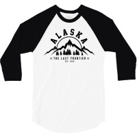 Alaska The Last Frontier Est . 1959 Mountains Nature Gift T Shirt 3/4 Sleeve Shirt | Artistshot