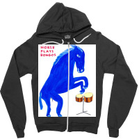 Horse Plays Bongos Zipper Hoodie | Artistshot