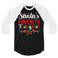 Xmas Santa’s Favorite Firefighter Shirt, Men Merry Christmas Pullove 3/4 Sleeve Shirt | Artistshot