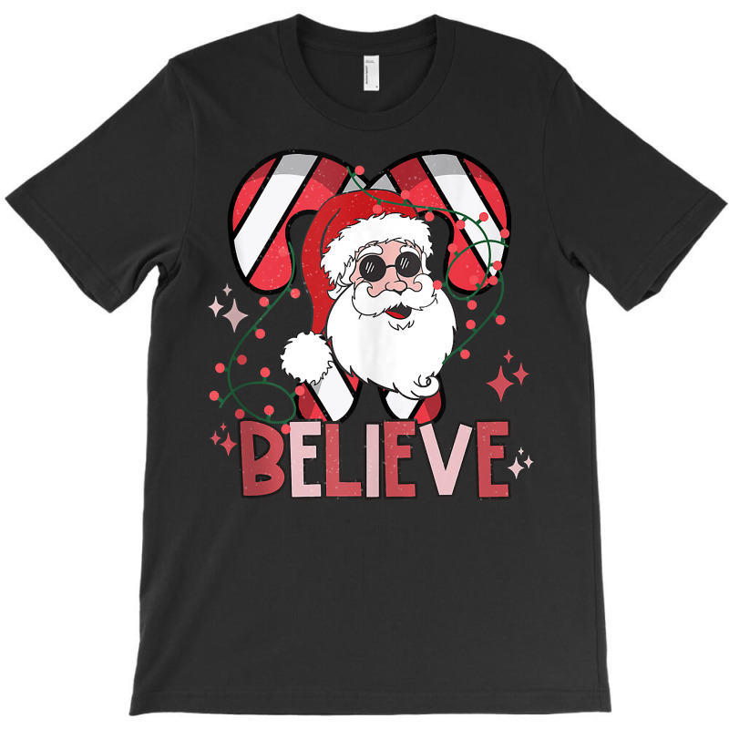 Believe Santa Claus Funny Christmas Party Merry Christmas Tank Top T-Shirt by hapusajehae | Artistshot