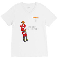 Womens Funny Merry Swishmas Christmas Basketball Player V Neck T Shirt V-neck Tee | Artistshot