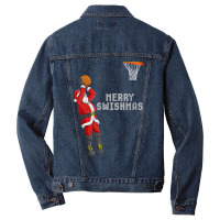 Womens Funny Merry Swishmas Christmas Basketball Player V Neck T Shirt Men Denim Jacket | Artistshot