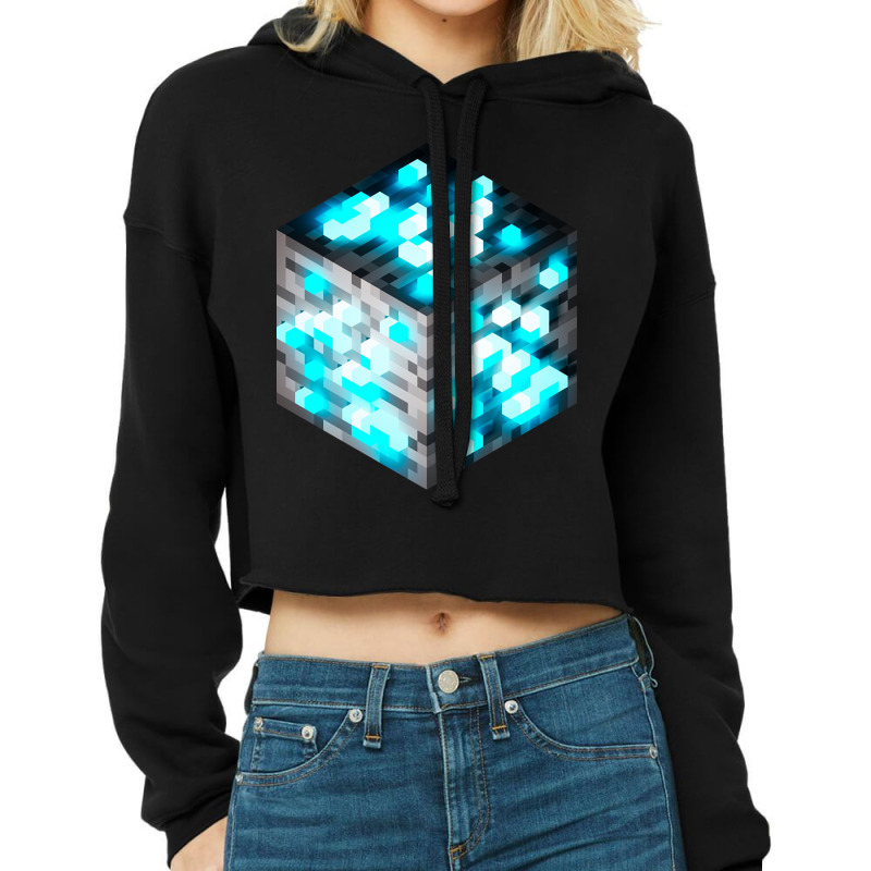 Block Diamond Ore 3d Cropped Hoodie by Koenig Bridget | Artistshot