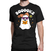 Booooks Ghost Read Library Books Halloween Teacher Shirt Classic T-shirt | Artistshot