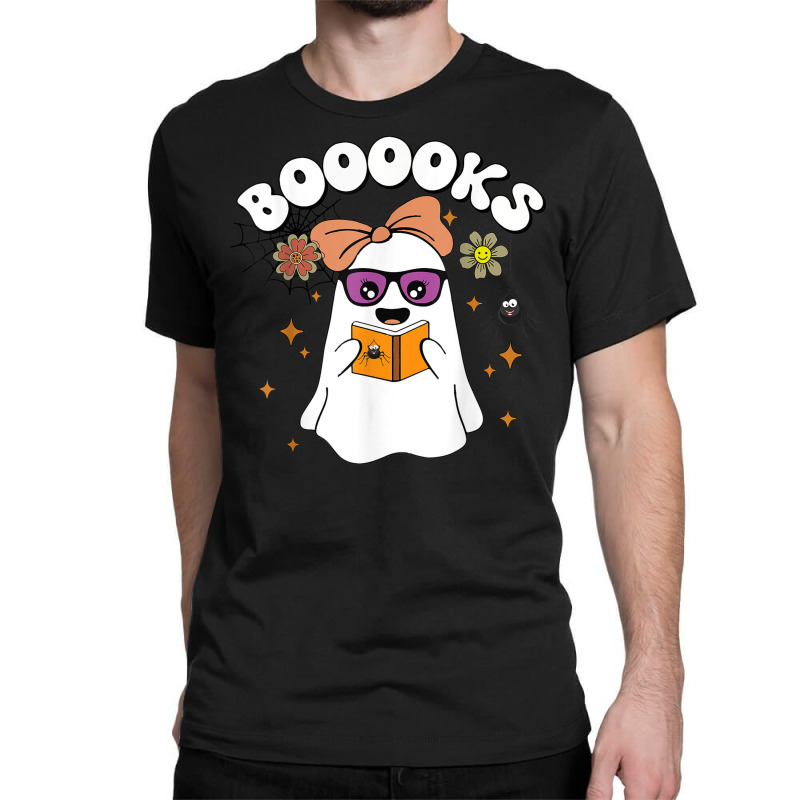 Booooks Ghost Read Library Books Halloween Teacher Shirt Classic T-shirt by Fashzilla | Artistshot