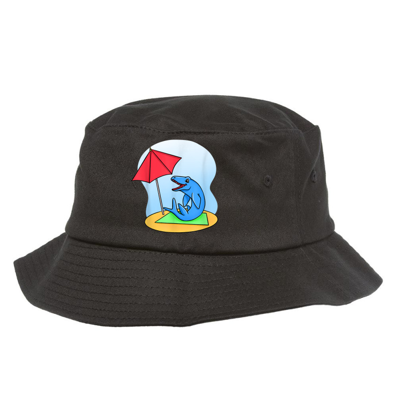 Cute Mosasaurus Dinosaur Sunbathing Mosasaurus Summer Lover Bucket Hat | Artistshot