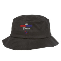 Congenital Heart Defect Warrior Blue And Red Ribbon Child Bucket Hat | Artistshot