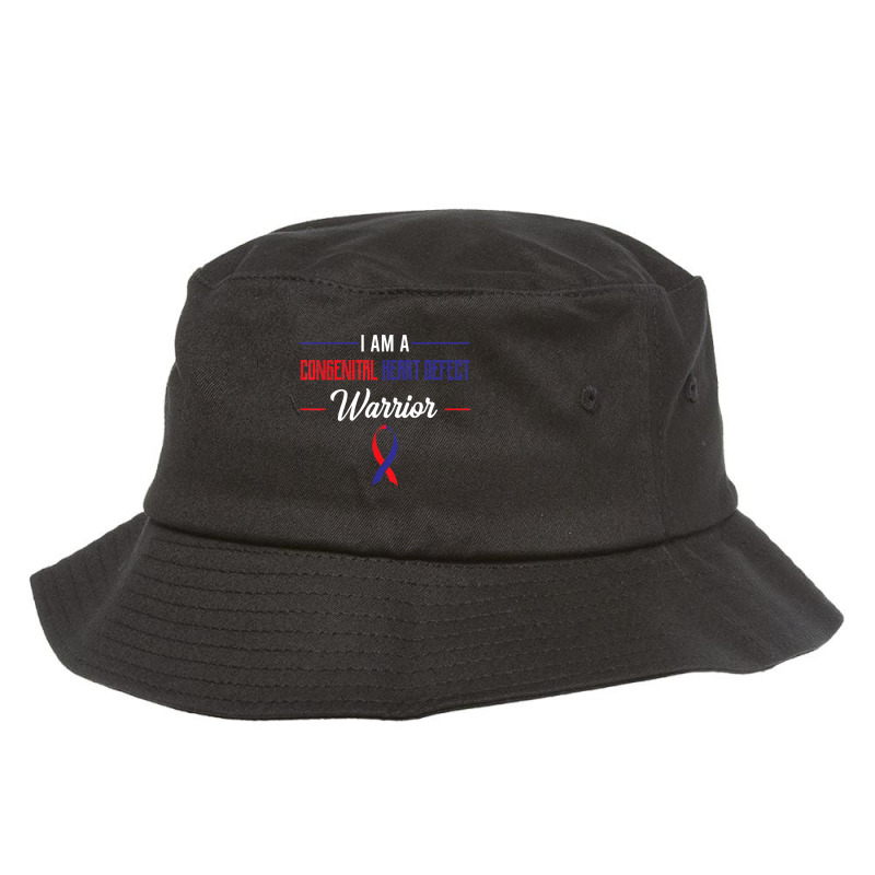 Congenital Heart Defect Warrior Blue And Red Ribbon Child Bucket Hat | Artistshot