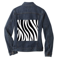 Vertical Black And White Striped Ladies Denim Jacket | Artistshot