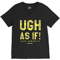 Clueless Ugh As If Cher Horowitz Yellow Plaid Lettering V-neck Tee | Artistshot