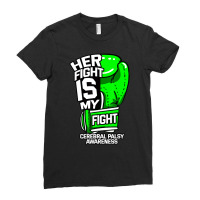 Her Fight Is My Fight Cerebral Palsy Awareness Green Ribbon Ladies Fitted T-shirt | Artistshot