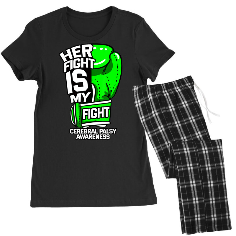 Her Fight Is My Fight Cerebral Palsy Awareness Green Ribbon Women's Pajamas Set by cm-arts | Artistshot