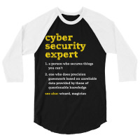 Cyber Security Expert Definition Distressed Computer Geek 3/4 Sleeve Shirt | Artistshot