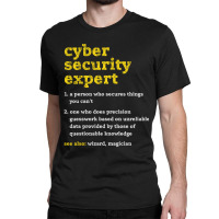 Cyber Security Expert Definition Distressed Computer Geek Classic T-shirt | Artistshot