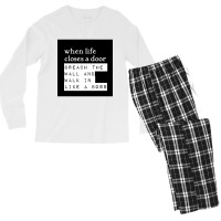 When Life Closes A Door, Breach The Wall And Walk In Like A Boss - Mor Men's Long Sleeve Pajama Set | Artistshot