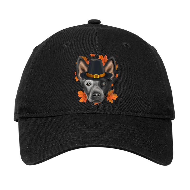 Fall Australian Cattle Dog Pilgrim Thanksgiving Adjustable Cap by Outpost | Artistshot