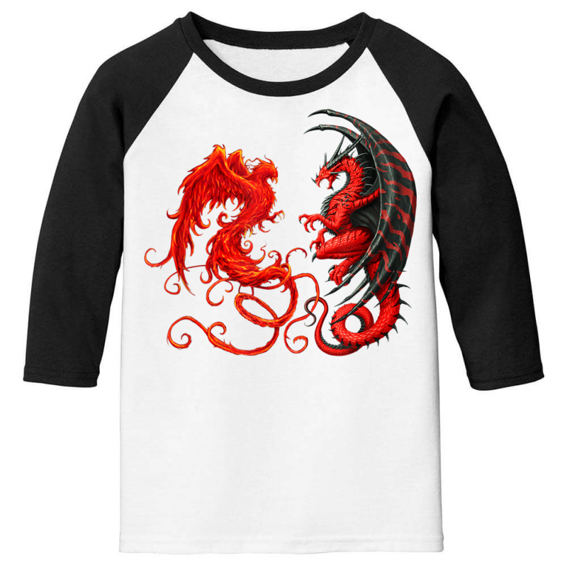 Rising Phoenix Fire And Dragon T Shirt Youth 3/4 Sleeve by hin | Artistshot