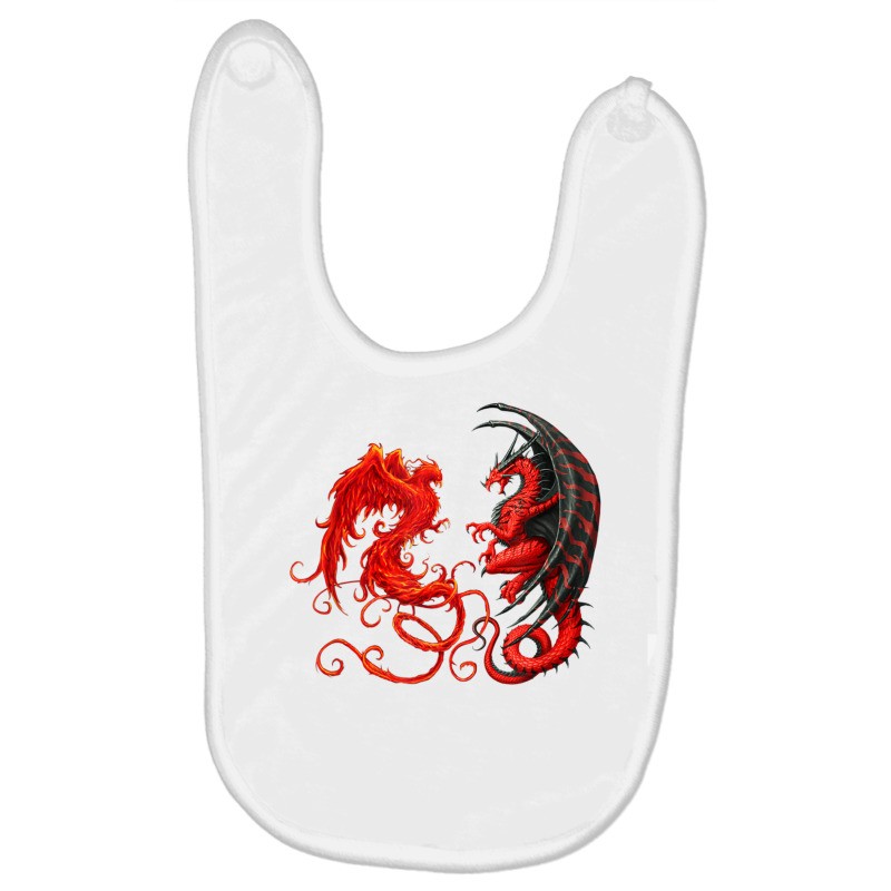 Rising Phoenix Fire And Dragon T Shirt Baby Bibs by hin | Artistshot