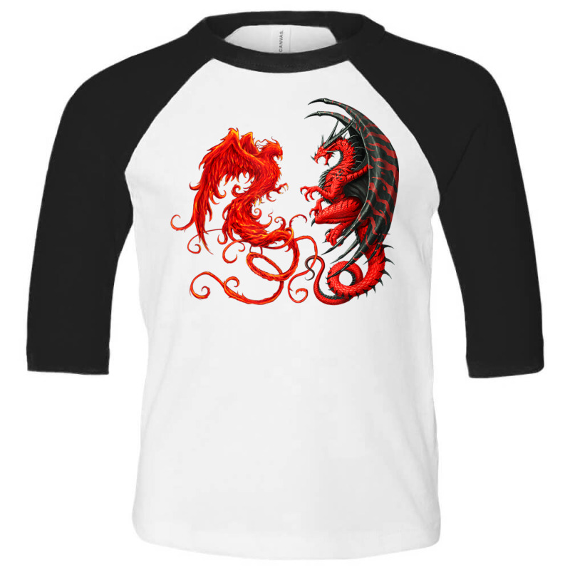 Rising Phoenix Fire And Dragon T Shirt Toddler 3/4 Sleeve Tee by hin | Artistshot