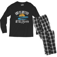 River Floating Quote Life Is Better At The River Camping Men's Long Sleeve Pajama Set | Artistshot