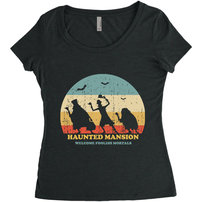 Haunted Mansion Vintage Retro Sunset Women's Triblend Scoop T-shirt by Kosdapen517 | Artistshot