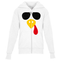 Funny Cool Turkey Face  Sunglasses Thanksgiving Day Youth Zipper Hoodie | Artistshot