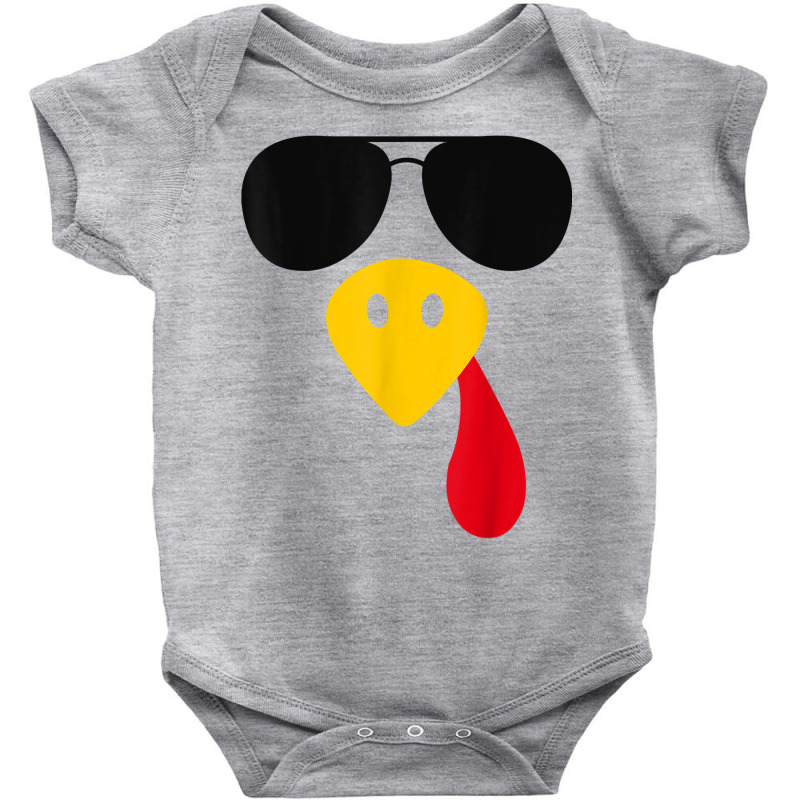 Funny Cool Turkey Face  Sunglasses Thanksgiving Day Baby Bodysuit by ASHLEE90 | Artistshot