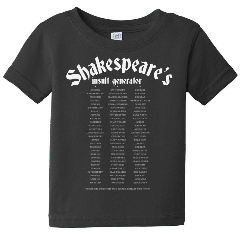 Shakespeare Insult Generator Literary Teacher Baby Tee by cm-arts | Artistshot