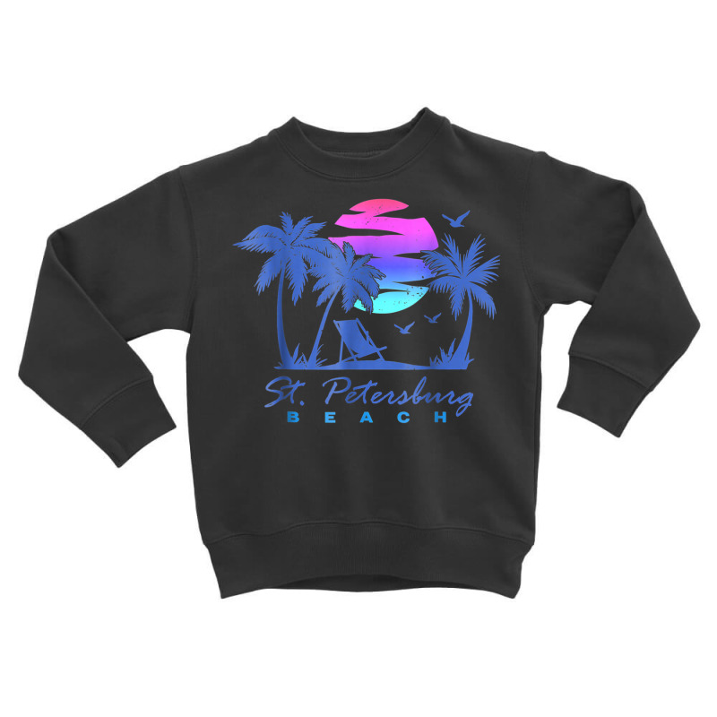 St. Petersburg Beach St Pete Florida Vacation Vintage Sunset Toddler Sweatshirt by Queens | Artistshot