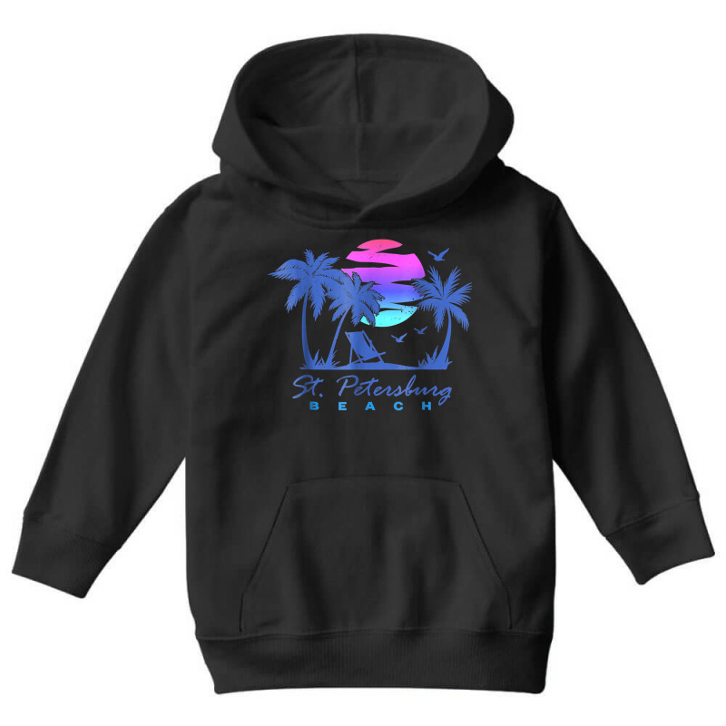 St. Petersburg Beach St Pete Florida Vacation Vintage Sunset Youth Hoodie by Queens | Artistshot