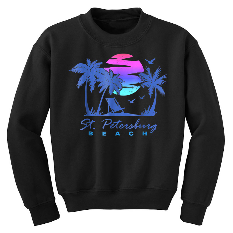 St. Petersburg Beach St Pete Florida Vacation Vintage Sunset Youth Sweatshirt by Queens | Artistshot