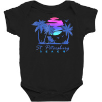 St. Petersburg Beach St Pete Florida Vacation Vintage Sunset Baby Bodysuit | Artistshot