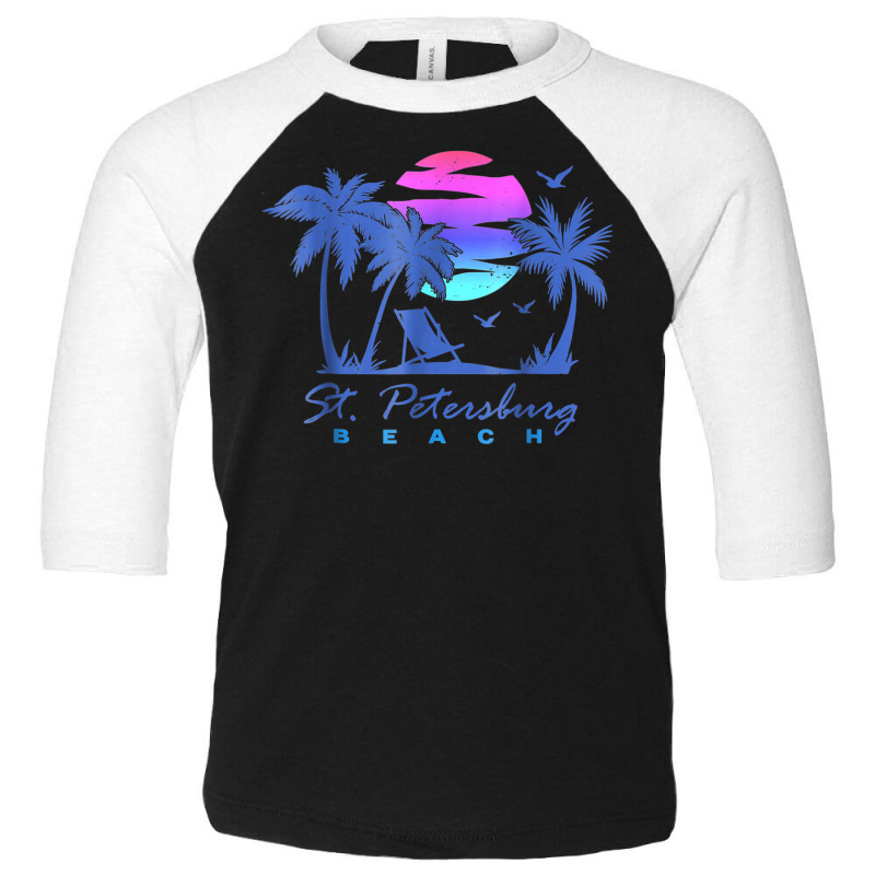 St. Petersburg Beach St Pete Florida Vacation Vintage Sunset Toddler 3/4 Sleeve Tee by Queens | Artistshot