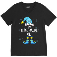 Happy Christmukkah Jewish I'm The Jewish Elf Christmas Xmas V-neck Tee | Artistshot