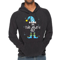 Happy Christmukkah Jewish I'm The Jewish Elf Christmas Xmas Vintage Hoodie | Artistshot